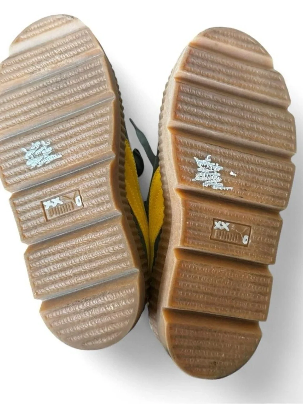 Fenty Puma by Rihanna Suede Cleated Creeper • Yellow & Grey • Women’s 7.5 • Rare
